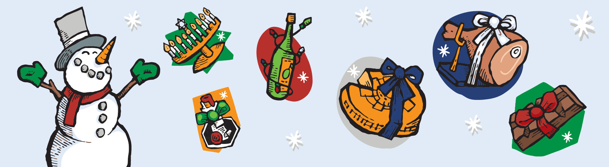 Zingerman's Illustrations of Holiday Gifts
